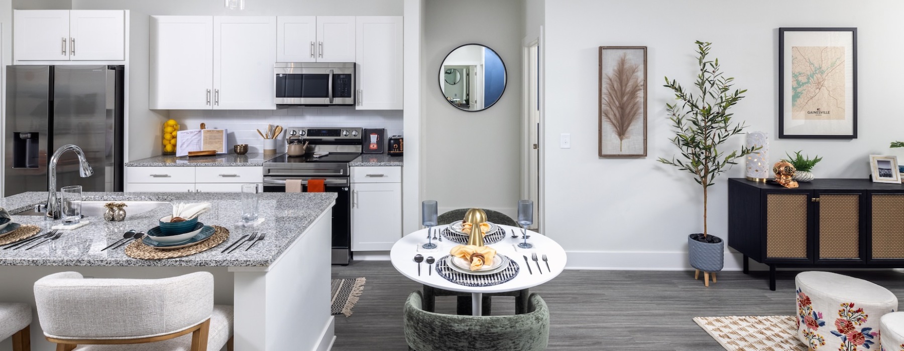 Open space living area with natural lighting