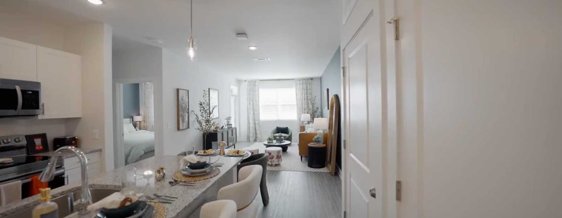 open well lit living area